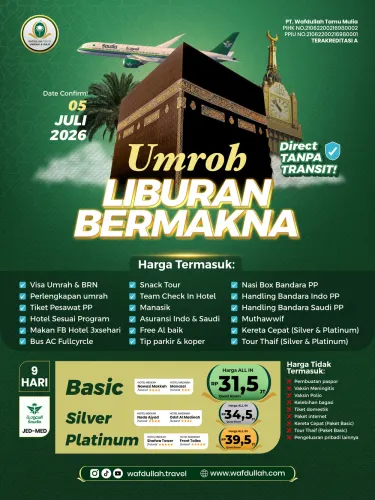 Umroh Liburan Bermakna Basic 5 Juli 2026 9 Hari Saudi Airlines