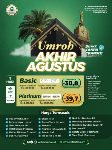 UMROH AKHIR AGUSTUS 2026 PLATINUM