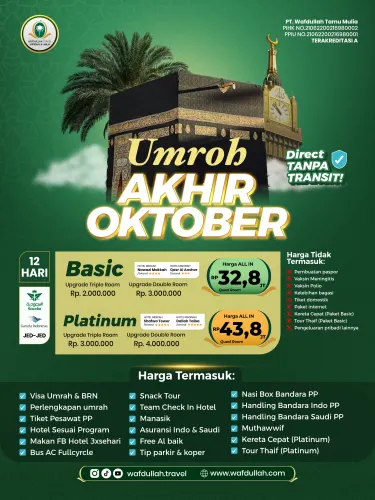 UMROH AKHIR OKTOBER PLATINUM AKHIR OKTOBER 2026 - 12 Hari - Saudi Airlines