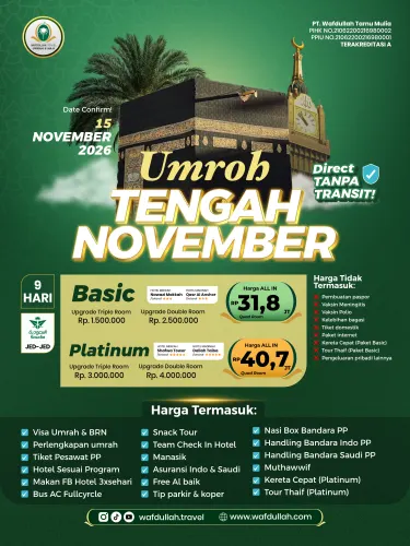 UMROH 15 NOVEMBER 2026 PLATINUM 15 November 2026 - Saudi Airlines