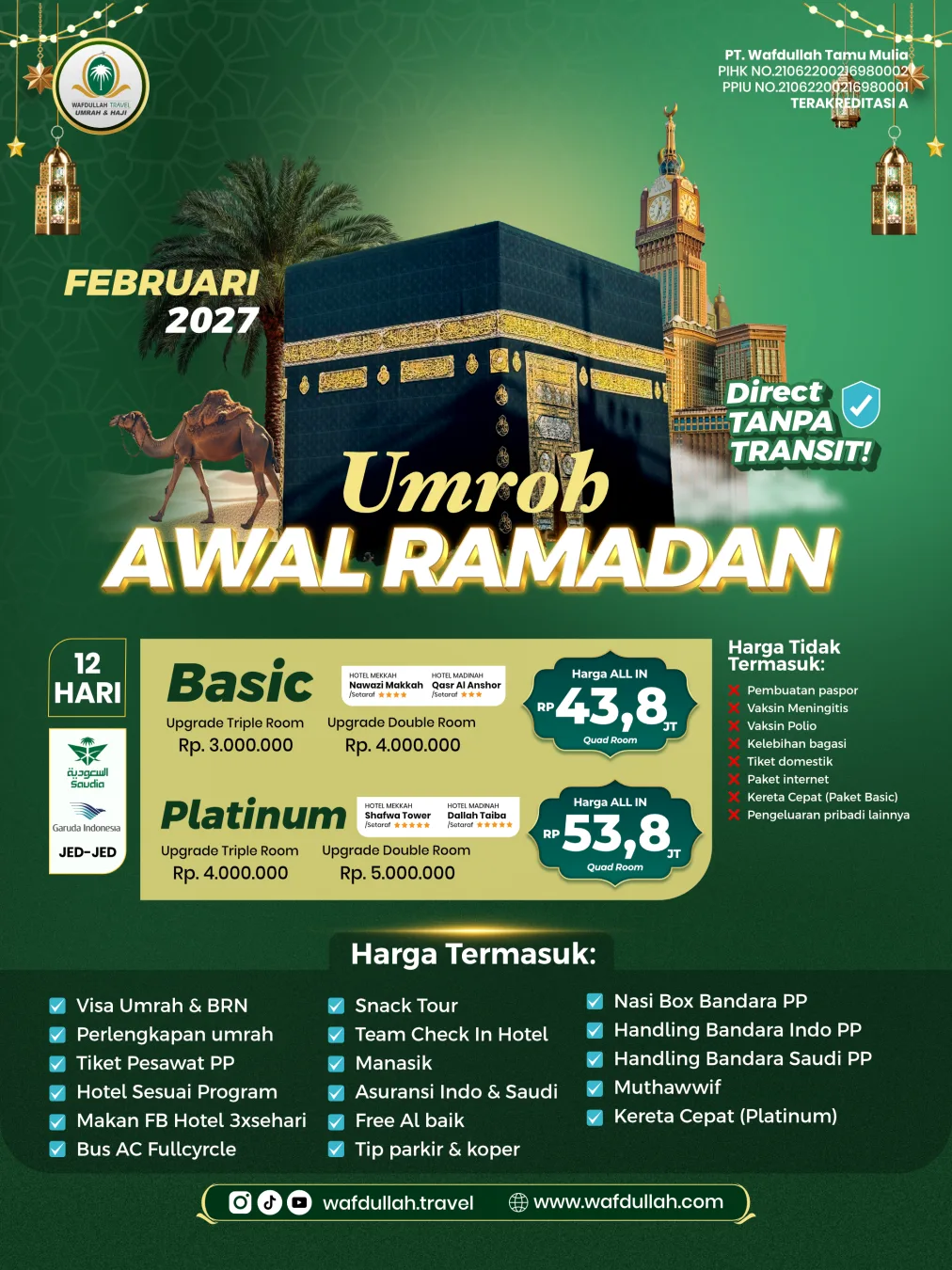 UMROH AWAL RAMADHAN PLATINUM 12 HARI