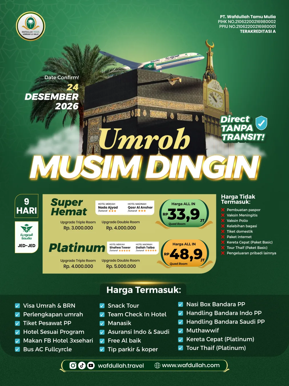 UMROH MUSIM DINGIN SUPER HEMAT